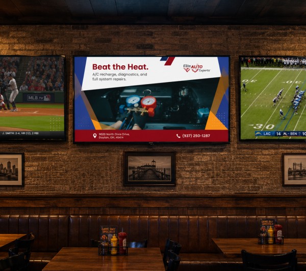 Event advertising on venue displays
