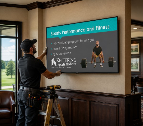 Concession TV display installation
