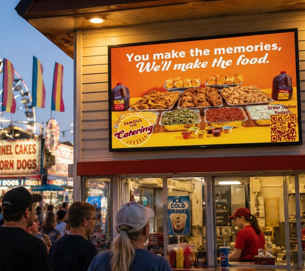 Digital signage showcasing your message on site